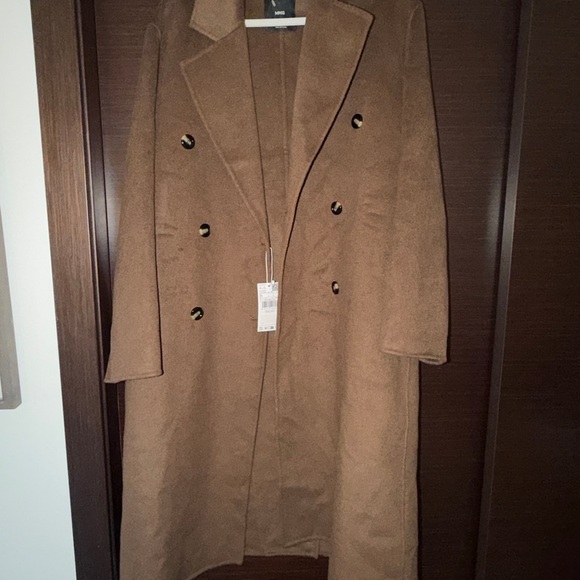 Mango Brown Double-Breasted Oversized Coat - Picture 15 of 16